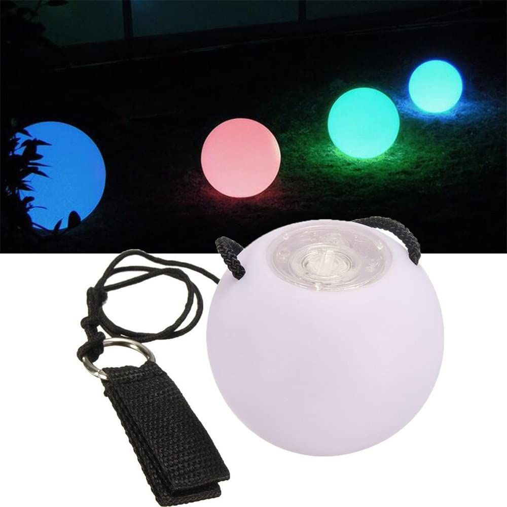 Soft Spinning Glow Poi for Beginner Kids and Professional Rainbow Fade and High Strobe Spinning LED Glow Toy Light Up Balls 2pcs โ image 3
