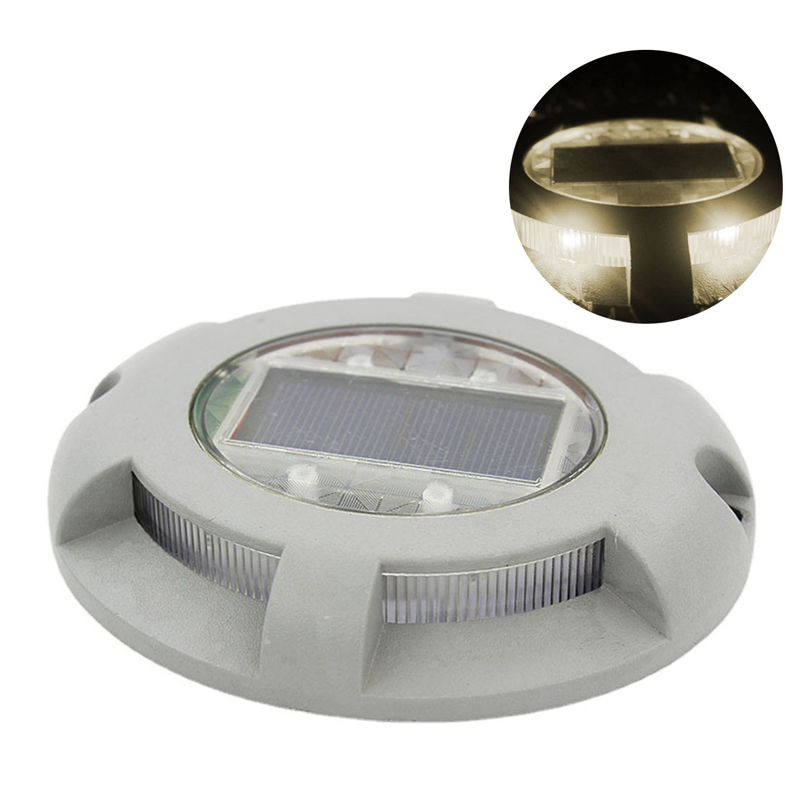 Solar Step Light IP65 Waterproof Round Aluminum Alloy Outdoor LED Stair Lamp for Deck Courtyard Pathway Warm Color โ image 4