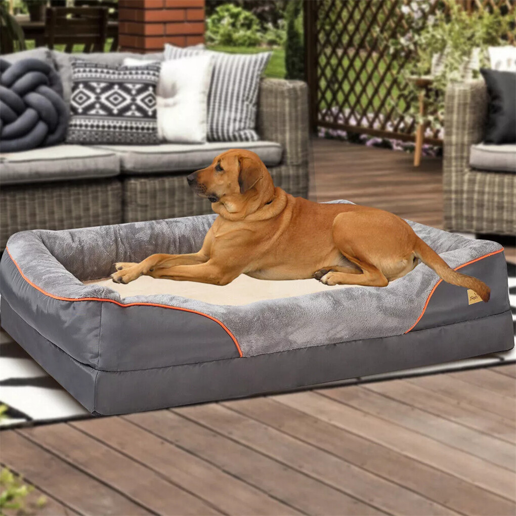 Memory Foam Dog Sofa with Orthopedic Bed & Rim Pillow — image 2