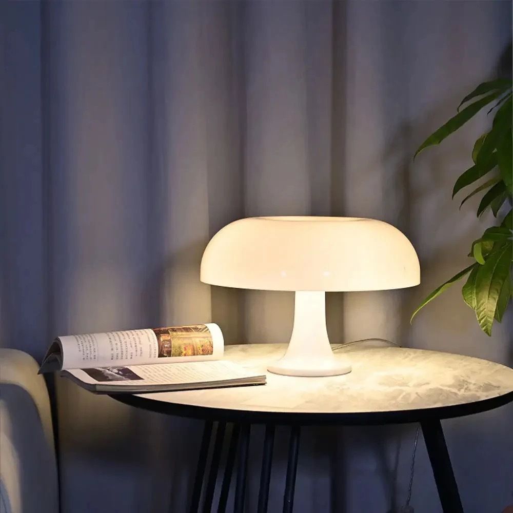 Retro Mushroom Lamp for Room Aesthetic Modern Lighting for Bedroom | Cool Retro Living Room Decor (White) — image 2
