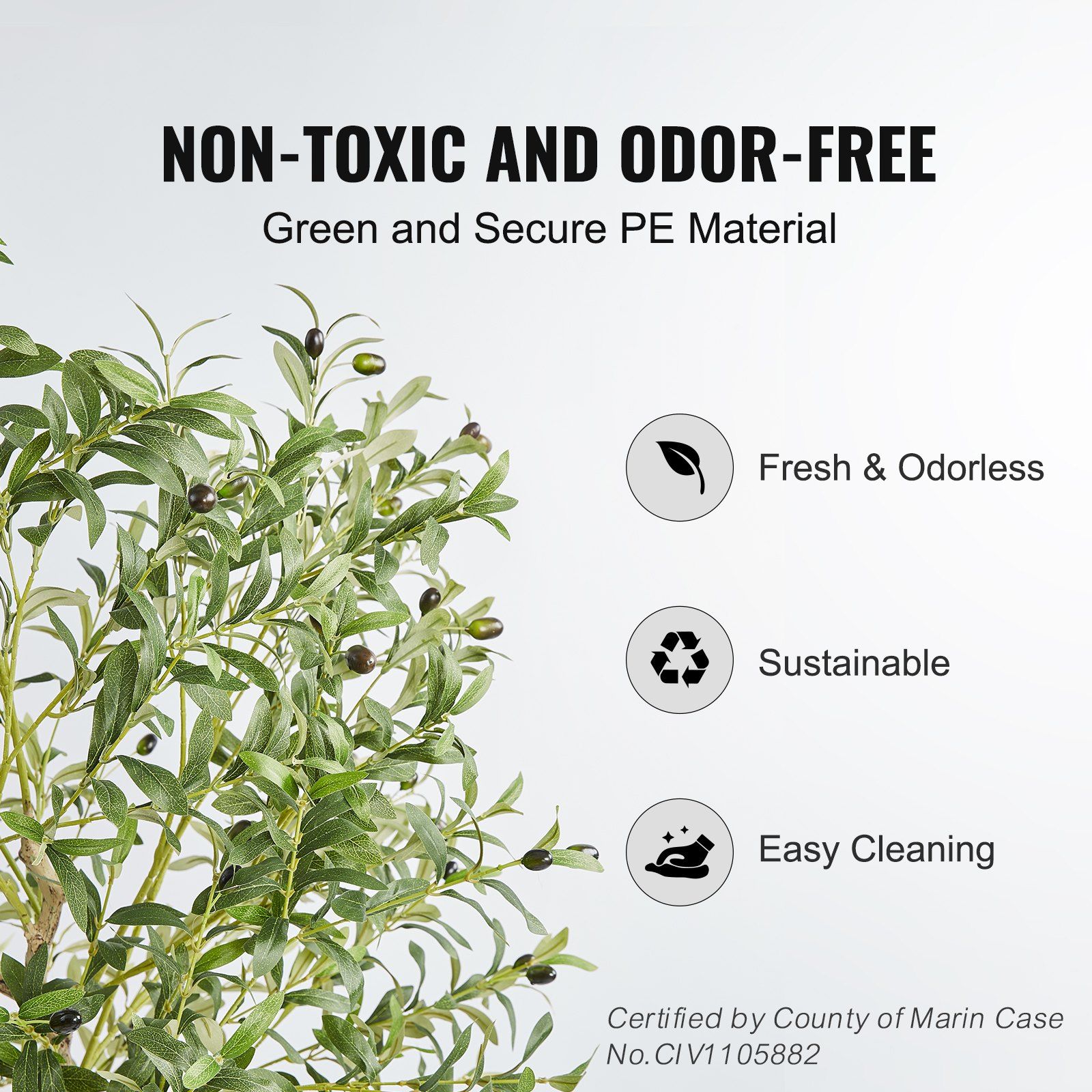 Artificial Olive Tree 155cm Tall Faux Potted Plant Lifelike PE Fake Tree with Anti Tip Protection Low Maintenance for Home Office Indoor Outdoor Decor — image 2