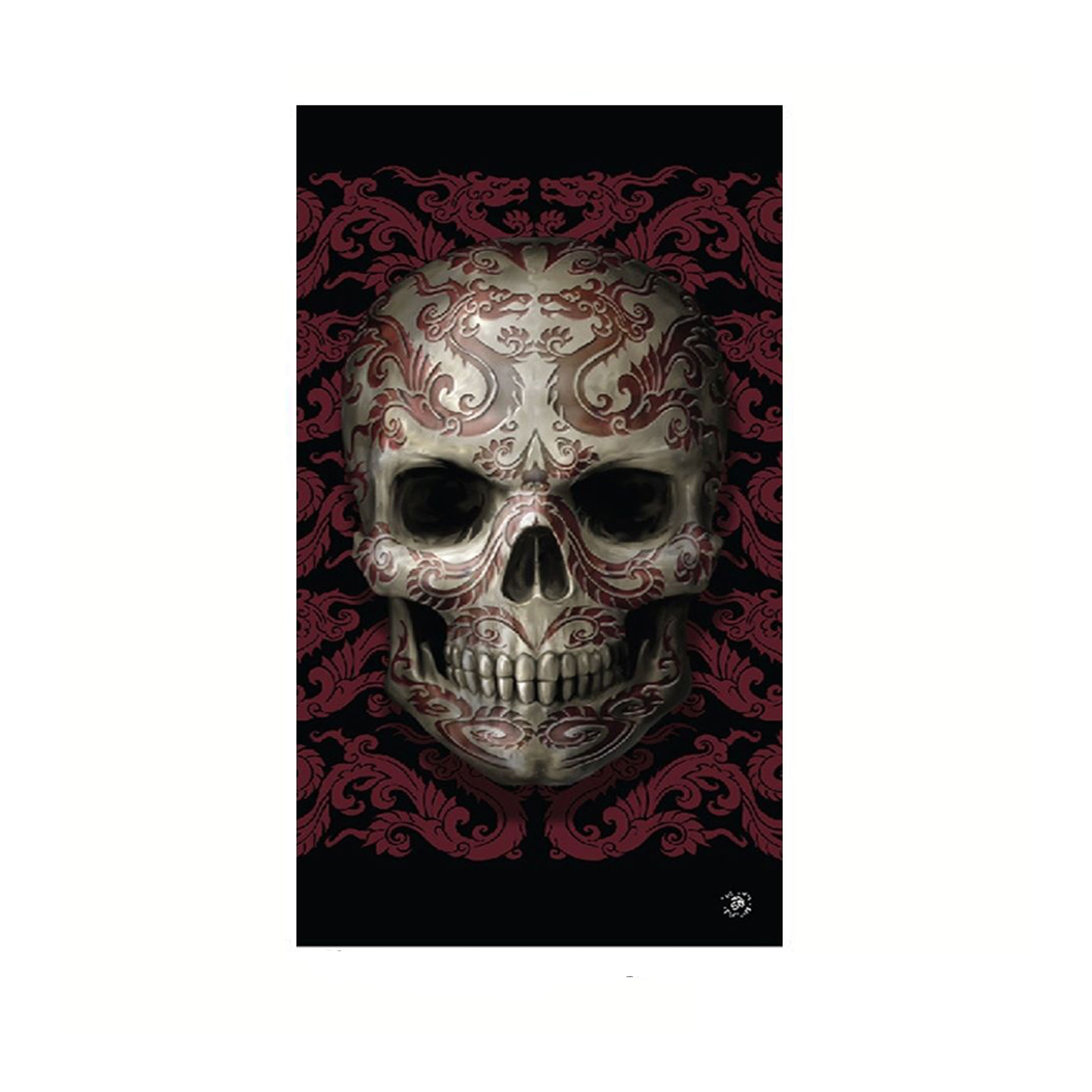 Anne Stokes Oriental Skull Beach Towel 75 × 150 cm