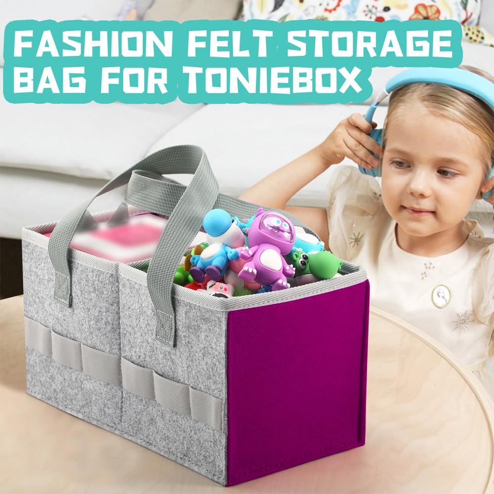 Carrying Case for Starter Set and Figurines, Travel Felt Cloth Musical Toy Folding Bag for Accessories (Purple) — image 3