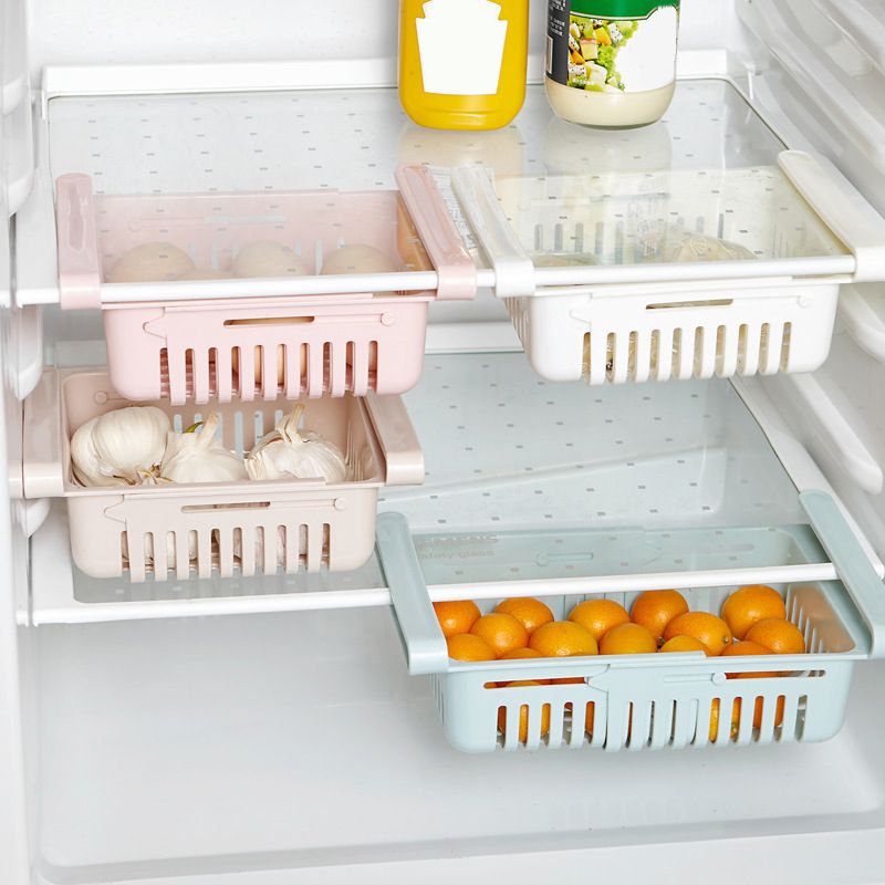Fridge Drawer Organizer Retractable Multifunction Space Saving Refrigerator Storage Box White 20.5x16.4x7.6cm / 8.1x6.5x3.0in โ image 4