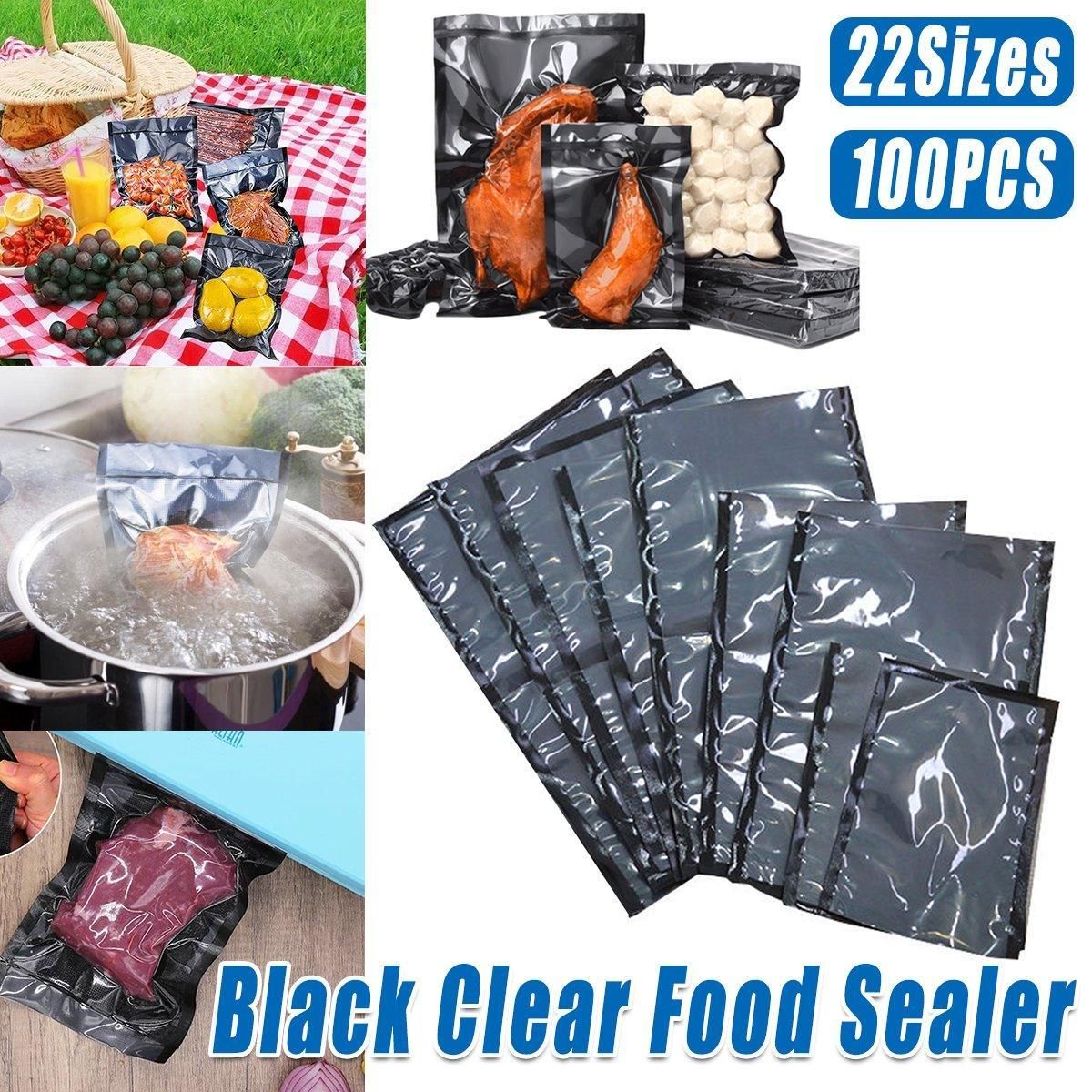 100pcs Transparent Vacuum Bags Air Compression Sealed Food Packaging - 15*20cm — image 2
