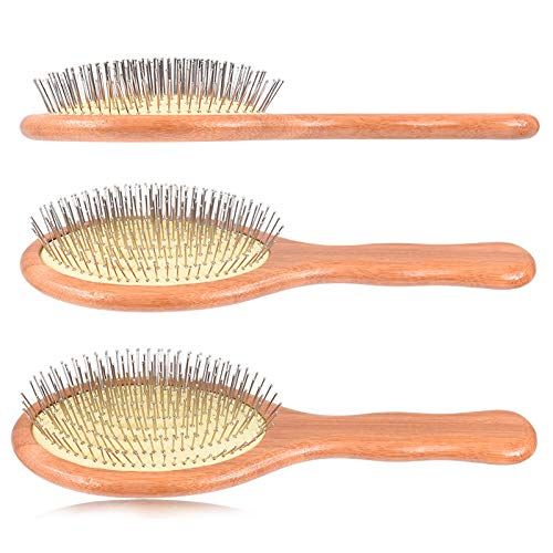 Wooden Steel Needle Hair Brush Pin Hairbrush Scalp Massage Improve Hair Health Wood Paddle Detangling Comb — image 3