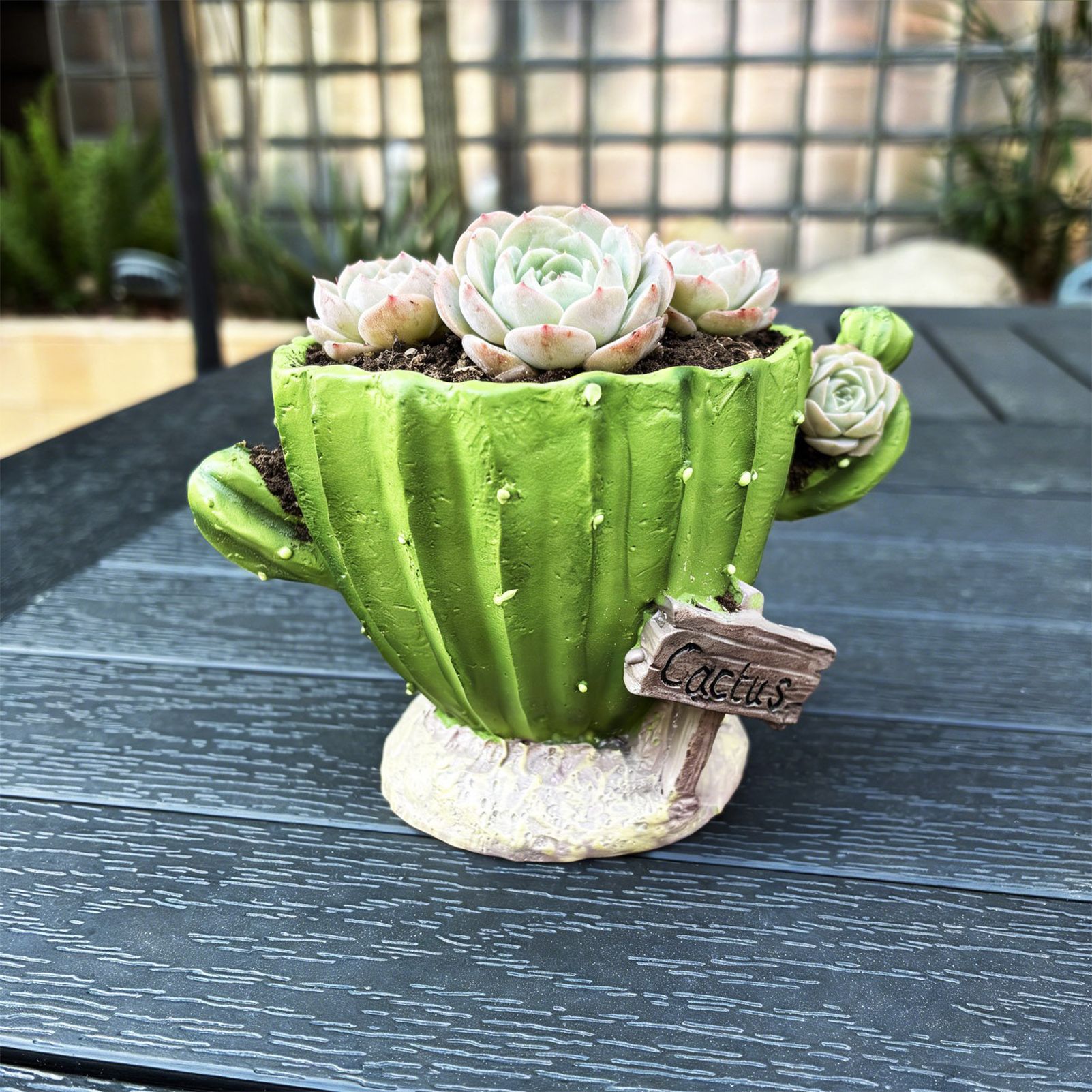 Cactu-Shaped Resin Planter - Mini Multi-Opening Flower Pot for Desktop, Garden, Office Decor, Unique Gift for Plant Lovers (Cactu) — image 3