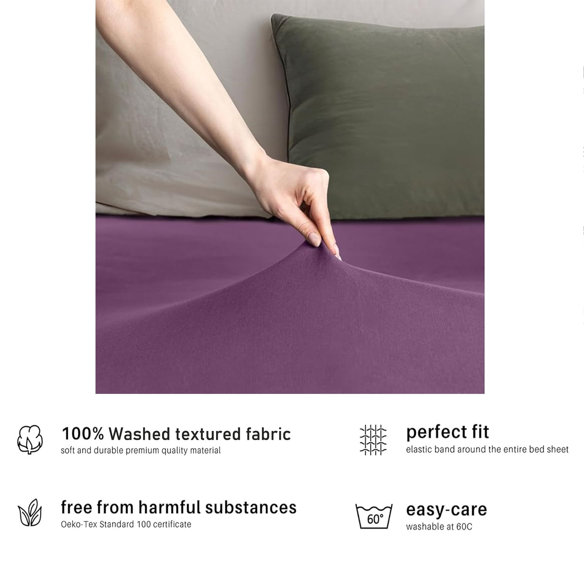 Hotel Quality Fitted sheets - 2 Piece Fitted sheets -Breathable Bedding - Wrinkle, Fade, Stain Resistant- 26inch/40cm Deep Pocket Fitted Bed Sheet-Wrinkle and — image 5