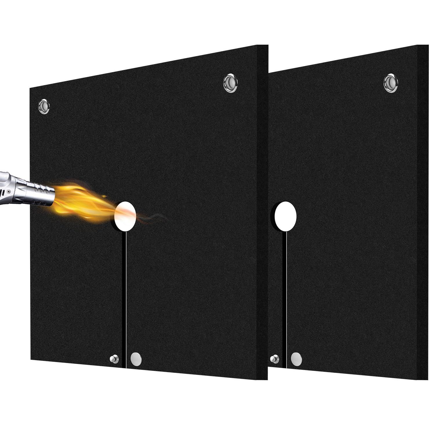 Welding Blanket Fireproof 2 Pack, Carbon Felt Flame Resistant up to 1800℉, Soldering Flame Retardant Protective Mat, Brazing Heat Shield for Torch, Plumbing