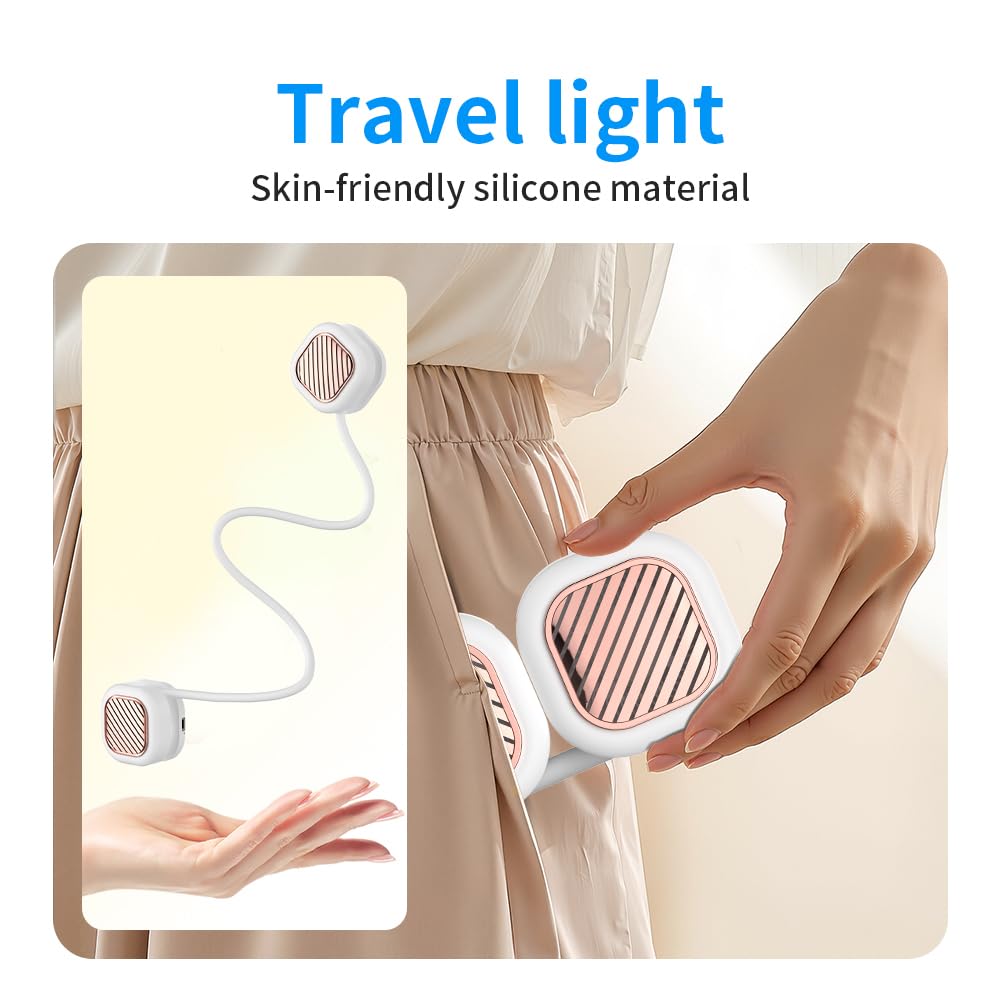 Portable Neck Fan with 5-Speed Adjustable Cooling – Lightweight Rechargeable Bladeless Fan for Travel, Outdoor, Gym, Office Use – Ultra-Quiet & Foldable — image 3