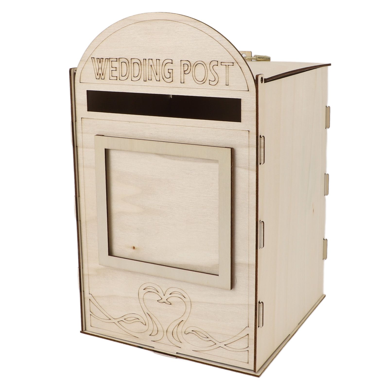 DIY Wooden Wedding Mailbox Post Box with Lock Key for Reception Wedding Anniversary Party Decoration JM01618