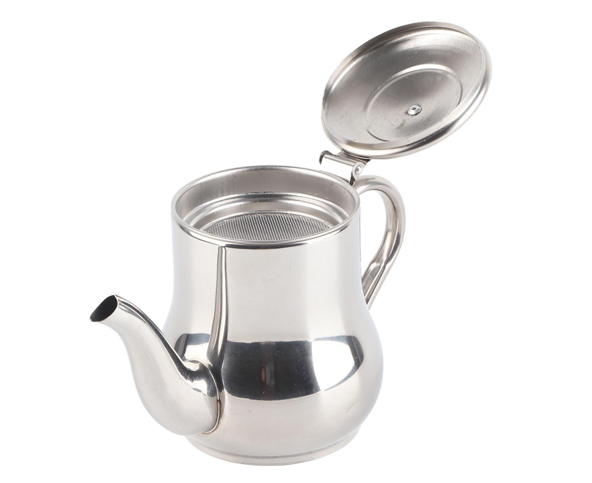 Stainless Steel Tea Pot with Filter, Rust-Proof, Durable Oil Strainer Pot for Hotels & Homes, 500ml, Natural Color โ image 3