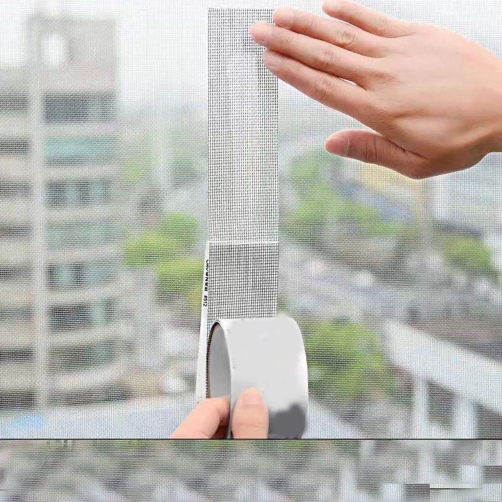 Window Screen Repair Fill Hole Self Adhesive Fine Mesh Screen Tape Mesh Repair for Mosquito Repellent 5cmx2m/2.0x78.7in Grey — image 4