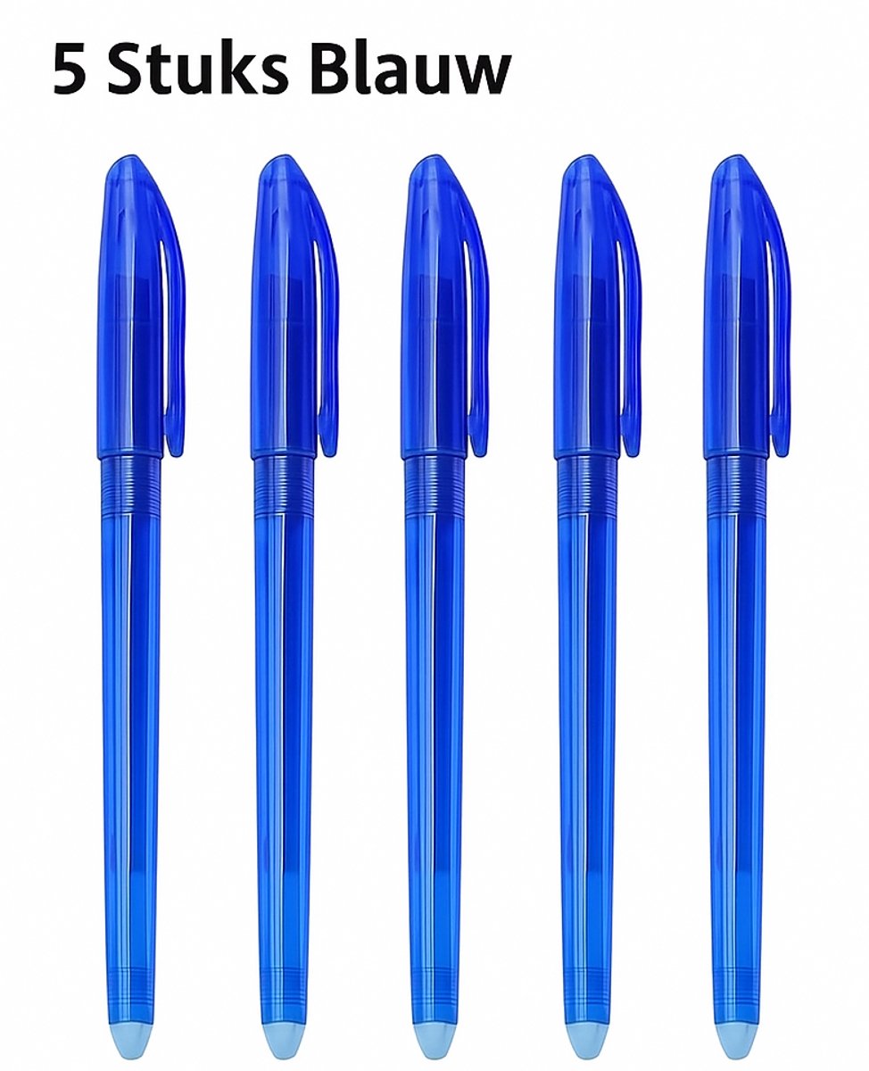 Erasable Pens 5 Pieces | Ballpoint Pens | Ballpoint Pen | Gel Pen | 0.7 mm Ballpoint Pen | Blue Ink | Blue Pens