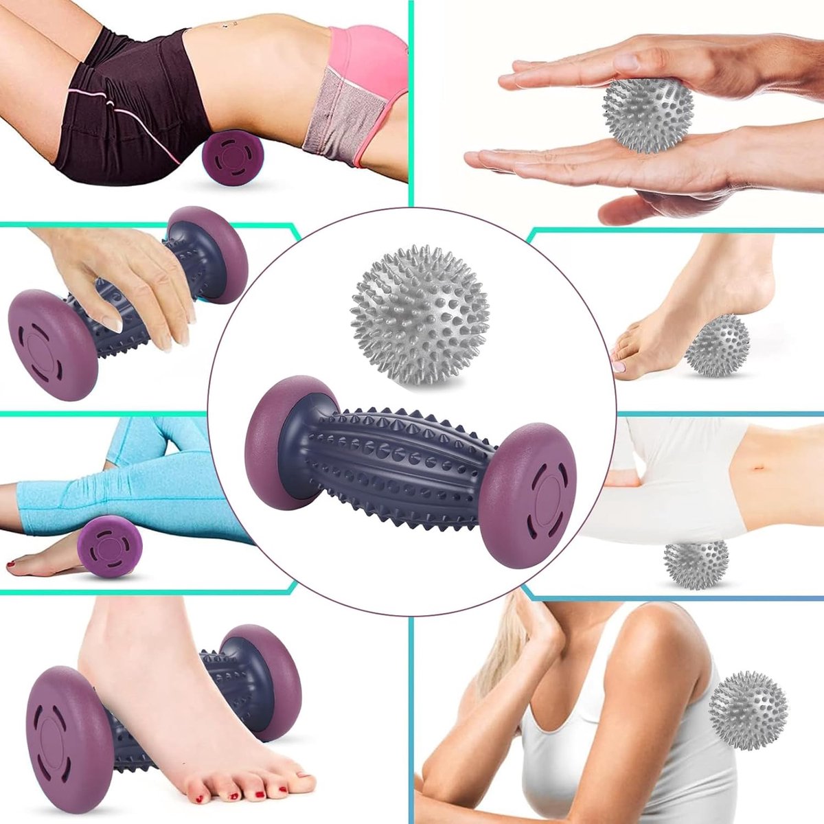 Foot Massage Roller - With 3 x Massage Balls - Foot Massage - Foot Reflexology - Plantar Fasciitis - Foot Roller - Massage Ball - Foot Massage - Massage Roller — image 2