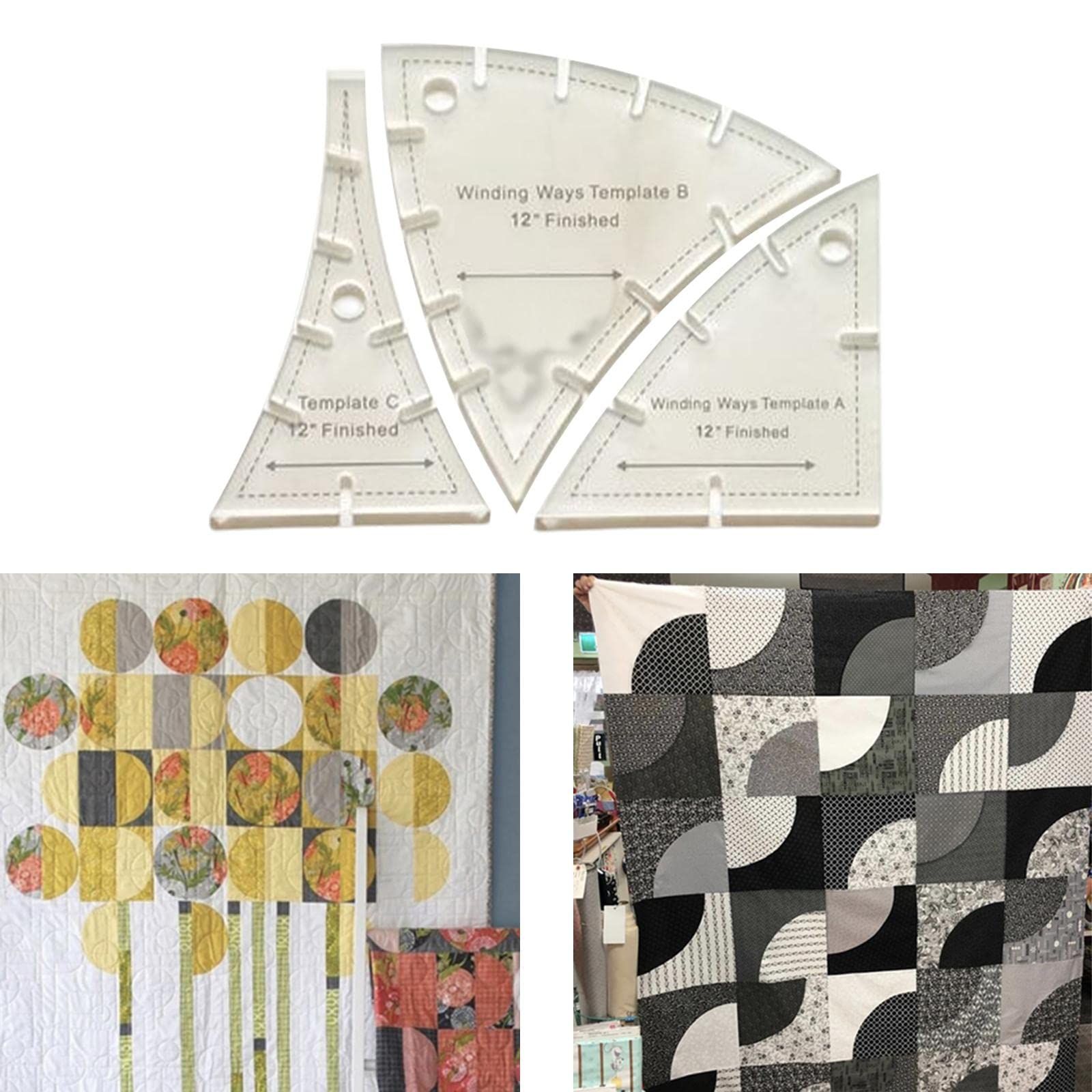 Set of 3 Patchwork Rulers Acrylic Quilting Ruler Sets for Patchwork Fabric Cutting Quilting Crafts Sewing Cutting — image 2