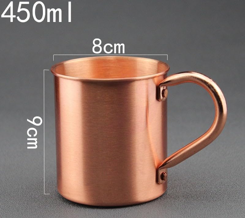 Moscow Mule Mug Pure Copper Without Inside Liner, Sports Straight Cup Handle for Cocktail Coffee Beer Milk Water โ image 2