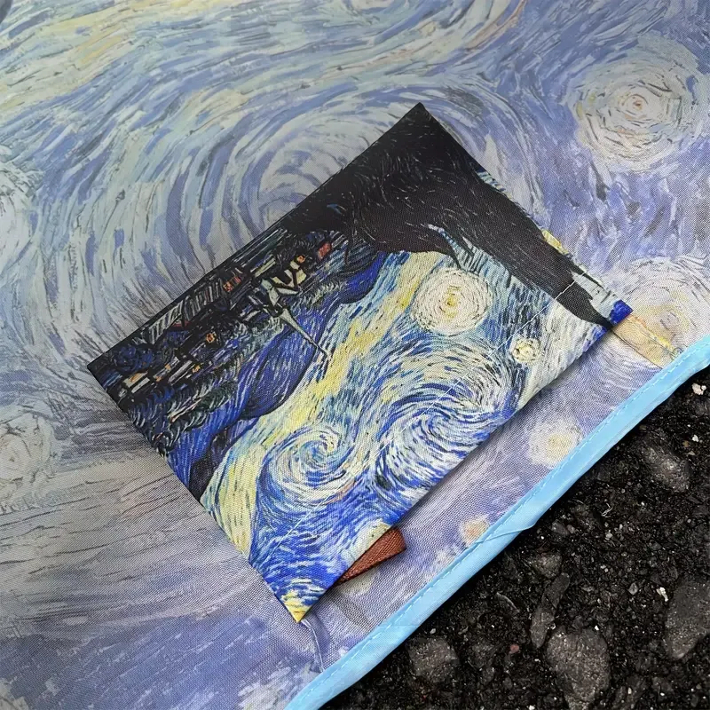 Polyester Oil-Painting Shopping Bag: Lightweight & Foldable, Large Capacity, Wear-Resistant, Shoulder/Hand Carry, Practical & Stylish โ image 5