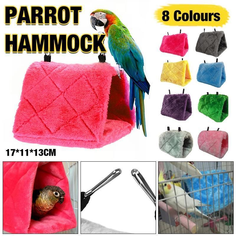Pet Bird Parrot Parakeet Budgie Warm Hammock Cage Hut Tent Bed Hanging Cave - Blue — image 2