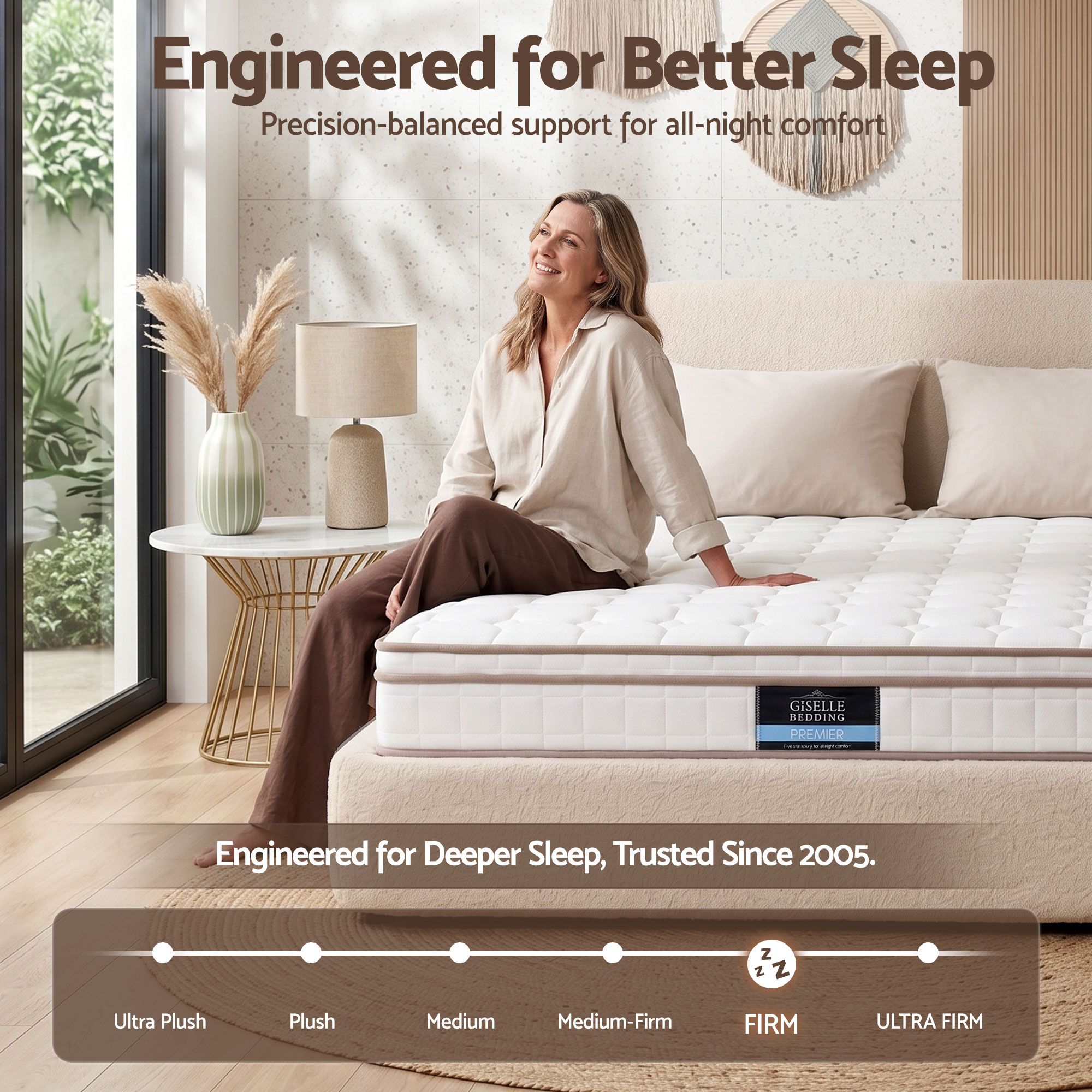 Giselle 20cm Firm Queen Mattress Pocket Spring for Bedroom or Guest Room — image 4