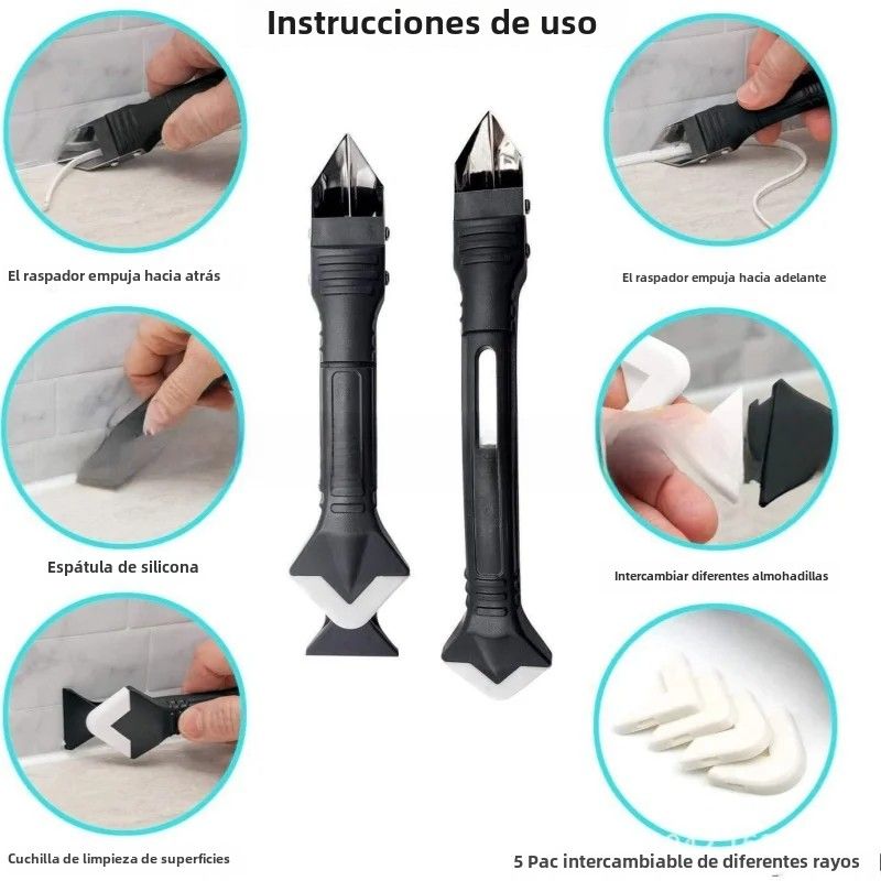 15PCS Silicone Sealant Tool Kit, Caulk Applicator, Floor Sealant Cleaner, Grout Finishing Tool — image 3