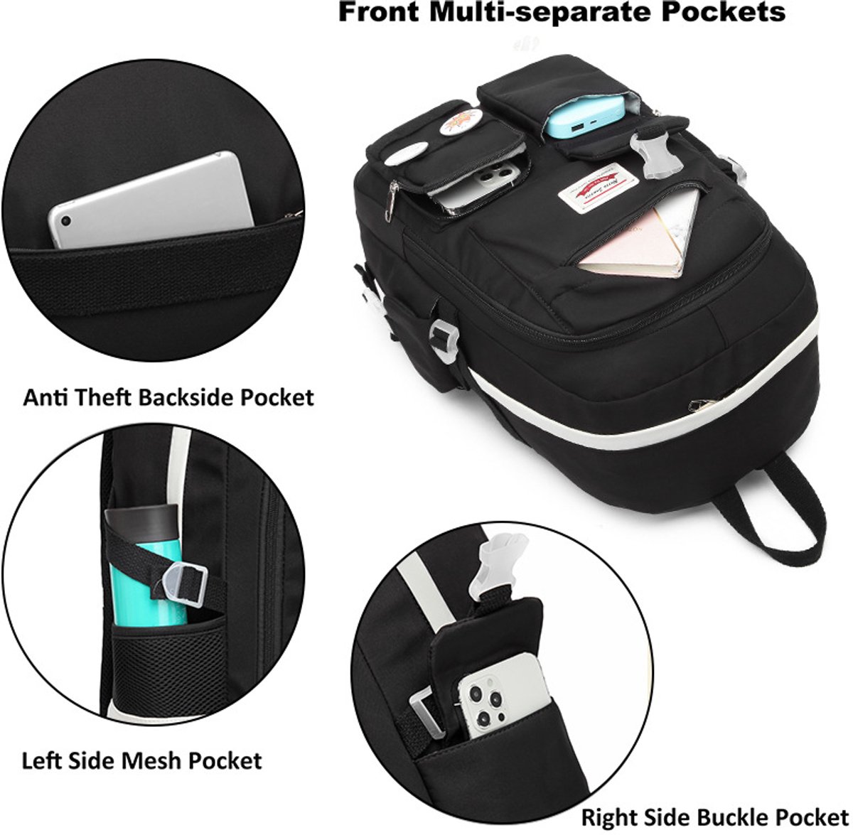 Backpack - School Bag - Backpack - Girl Backpack - School Bag - Laptop Backpack - 30 Liters - BlackA — image 4
