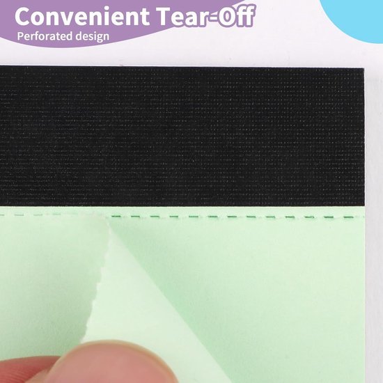 Coloured notepads, set of 3 writing pads 29.5 x 21.4 cm, with micro-perforation and sturdy back, broad lines, 50 sheets per pad, ideal for school, university — image 3