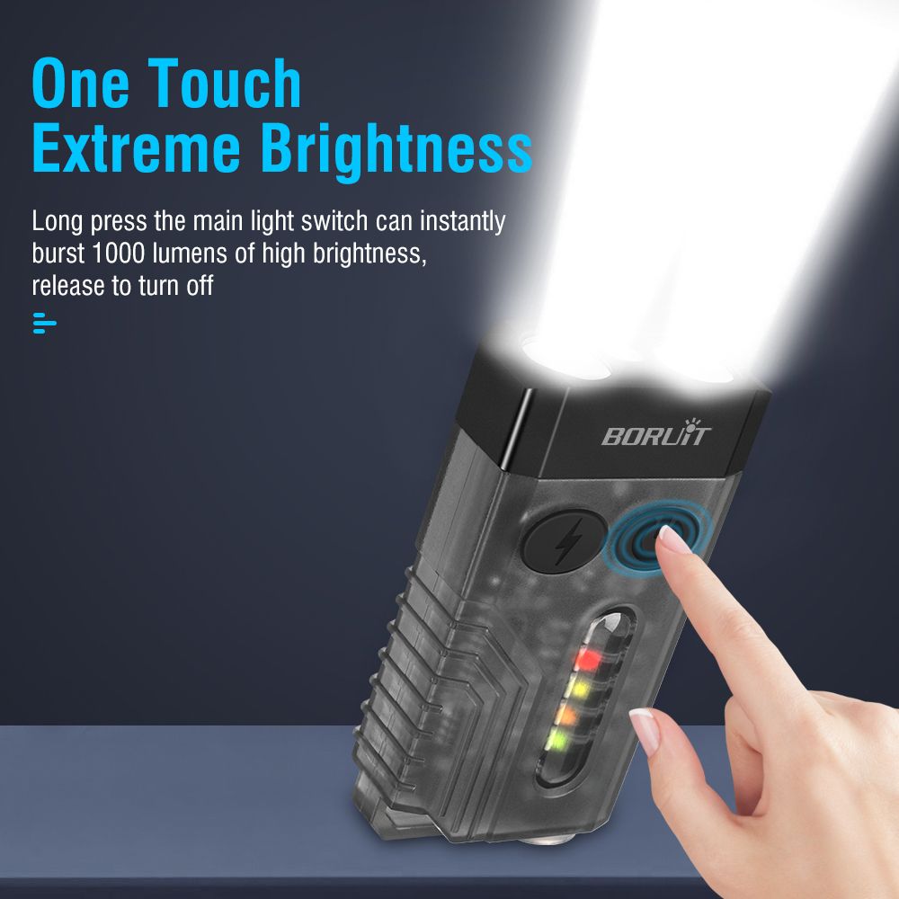 V10 EDC Keychain Flashlight Type-C Rechargeable Lamp Camping Fishing Torch With Magnet UV Light — image 3