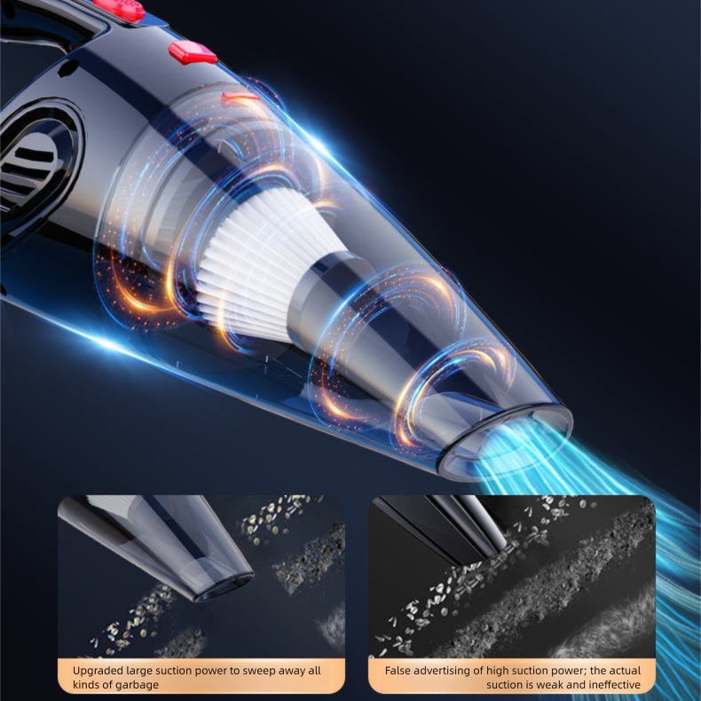 Black Portable Cordless Vacuum Cleaner – High-Power Lithium Battery with Strong Suction for Car and Home Use — image 6