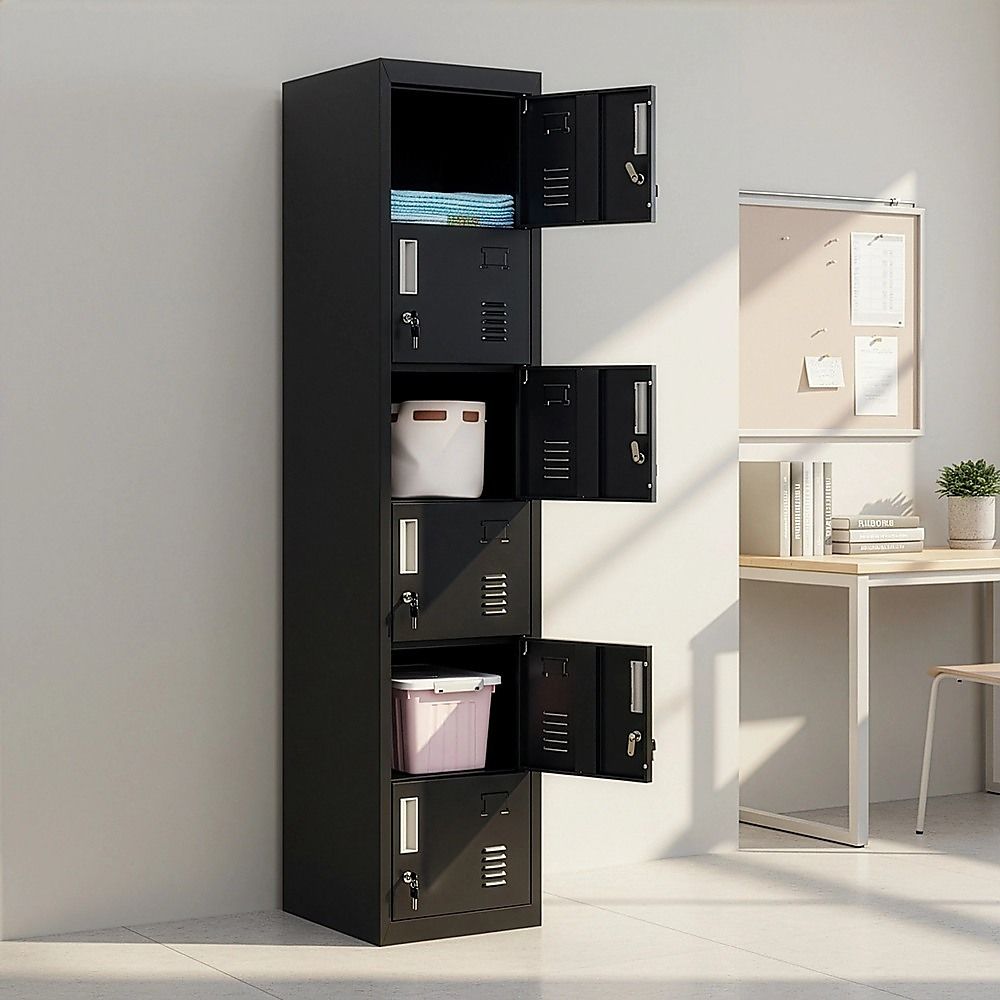 6-Door Locker for Office Gym Shed School Home Storage — image 6