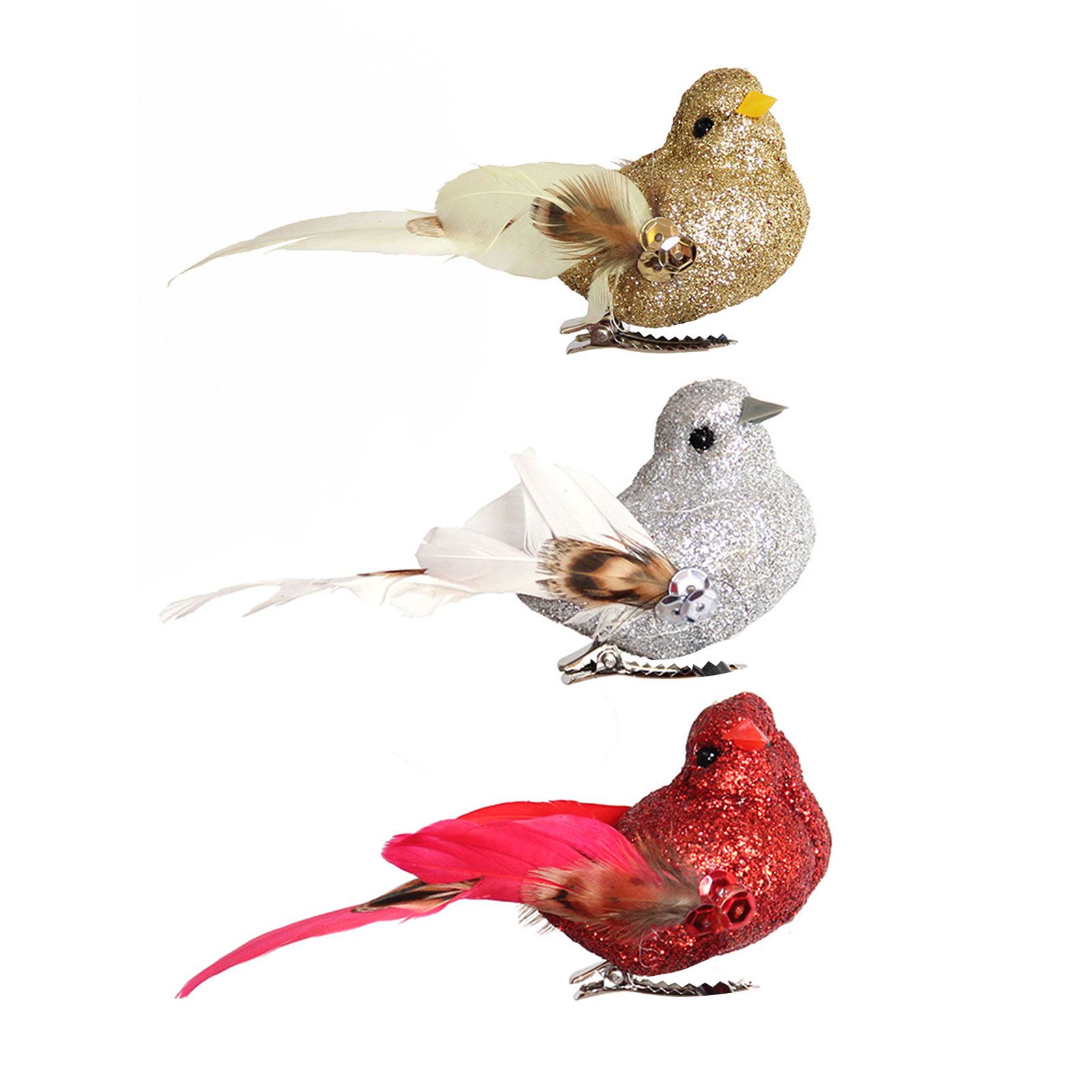 Imitation Feather Bird Multipurpose Fade Resistant Fake Feather Bird Ornament for Flowers Handicrafts Fairy Garden — image 2