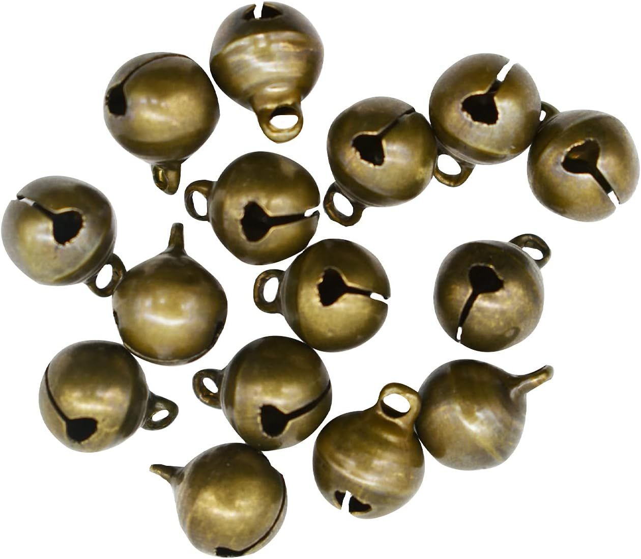 100 PCS Small Jingle Bell 1/2 inches Vintage Bronze Mini 10mm Alloy Beads DIY for Christmas Jewelry Findings Sewing Wedding Doors Crafts โ image 3