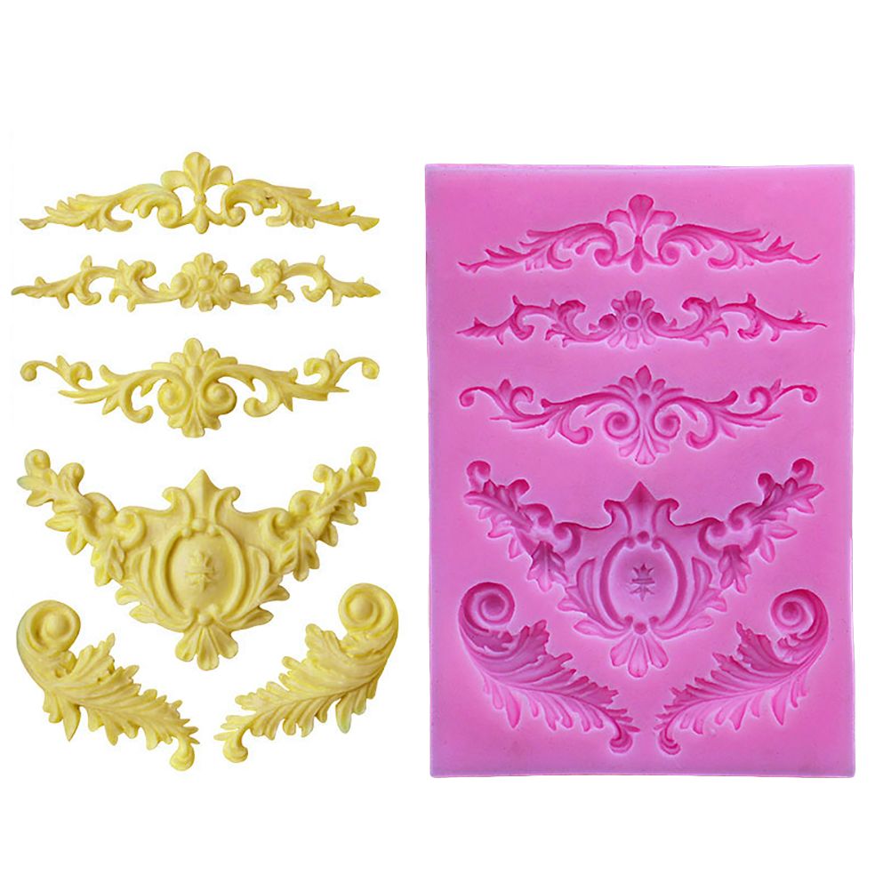 DIY 3D Sculpted Flower Baroque Scroll Silicone Mold Fondant Mold Cupcake Cake Decoration Tool — image 2