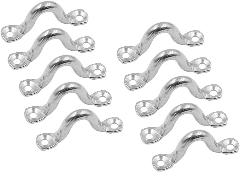 10Pcs M8 316 Stainless Steel Bimini Boat Top PAD Eye, Eye Straps, Tie Down, Kayak Deck Loops, Tie Down Anchor Point, Footman's Loop for Kayak Canoe Rigging — image 4