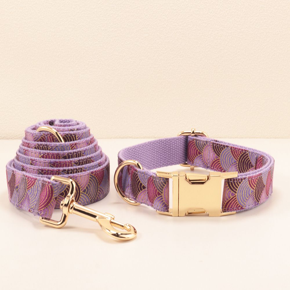 MEO GATTINO Japanese Style Purple Cloud Dog Collar and rope M 2.5(29-48cm)