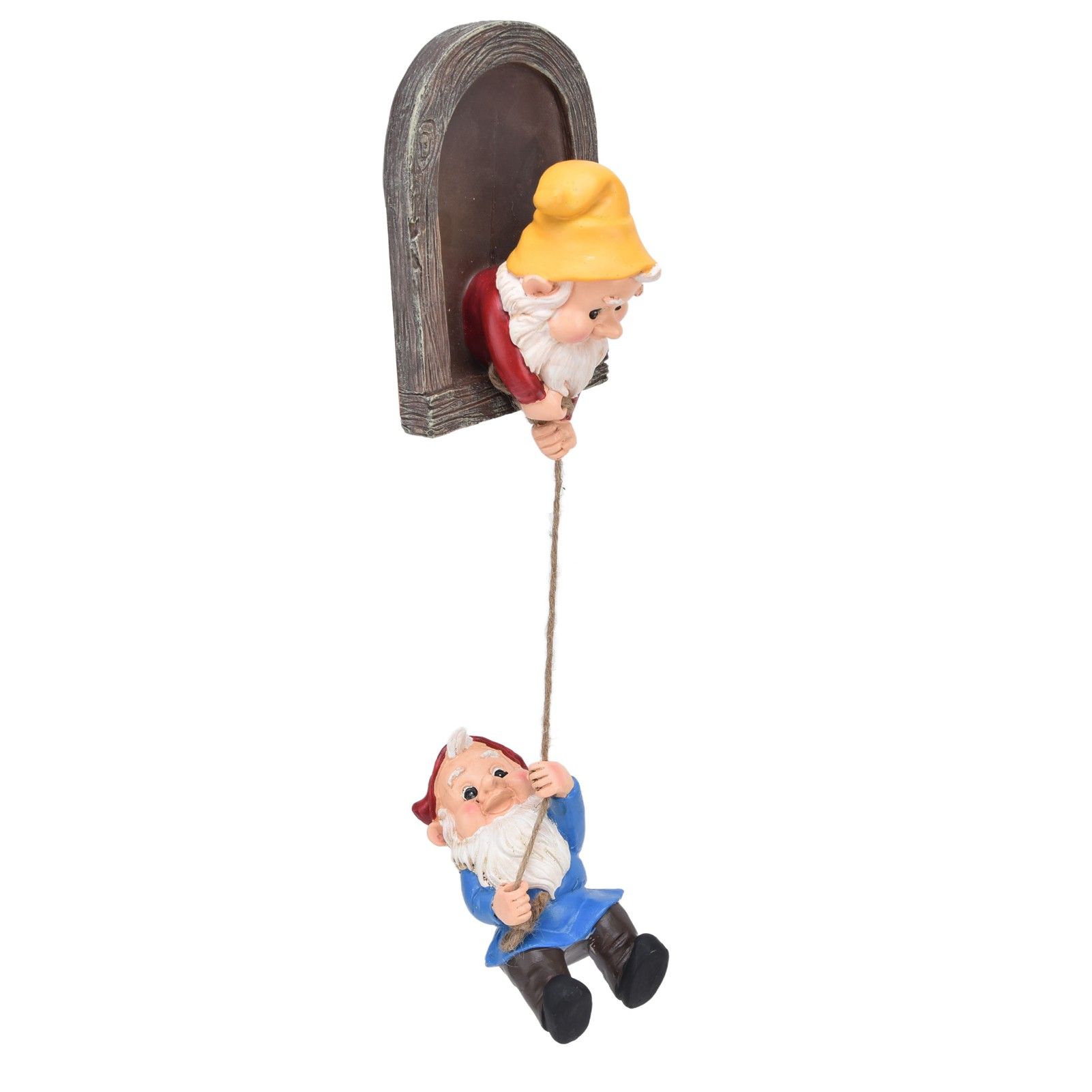 Garden Tree Gnome Statue Resin Colorfast Tree Climbing Elf Sculpture for Yard Outdoor — image 2