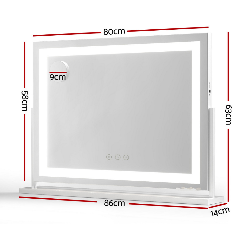Embellir Makeup Mirror 80x58cm 360~ Rotatable Vanity Mirror with Lights Bright Light Strip Adjustable — image 2