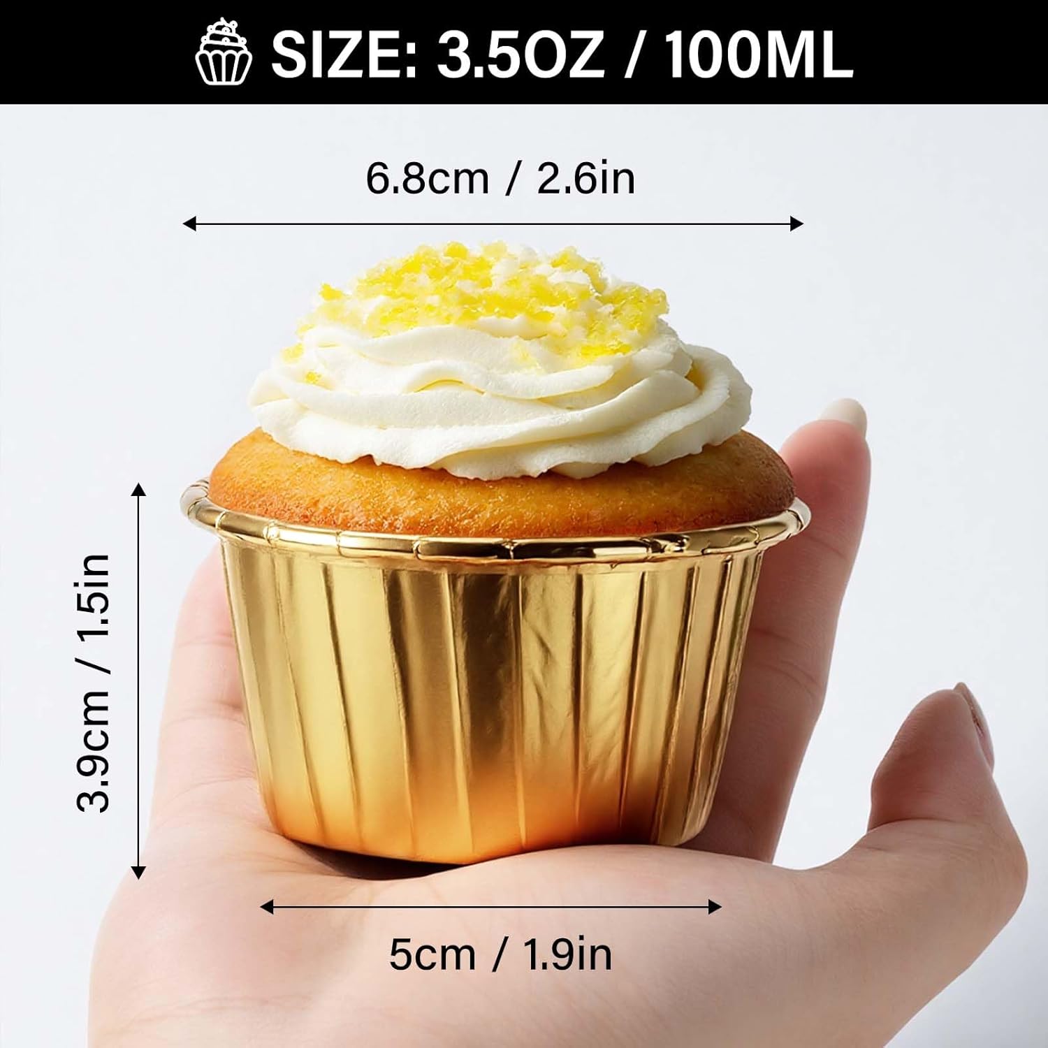 3.5 Oz 50pcs Disposable Foil Muffin Liners — image 2