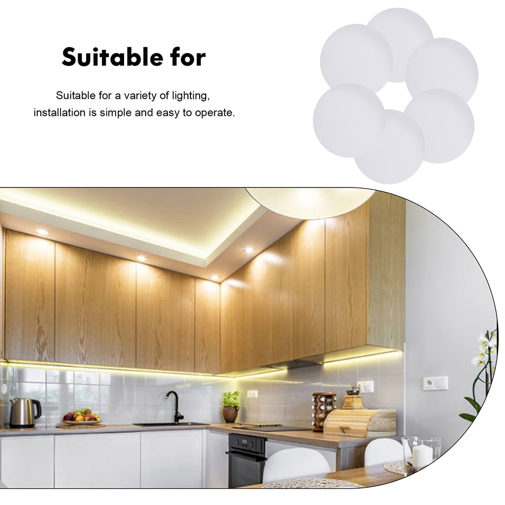 6-Pack White Plastic Ceiling Light Covers Anti-Dazzle Simple Elegant Design for Home and Office — image 3