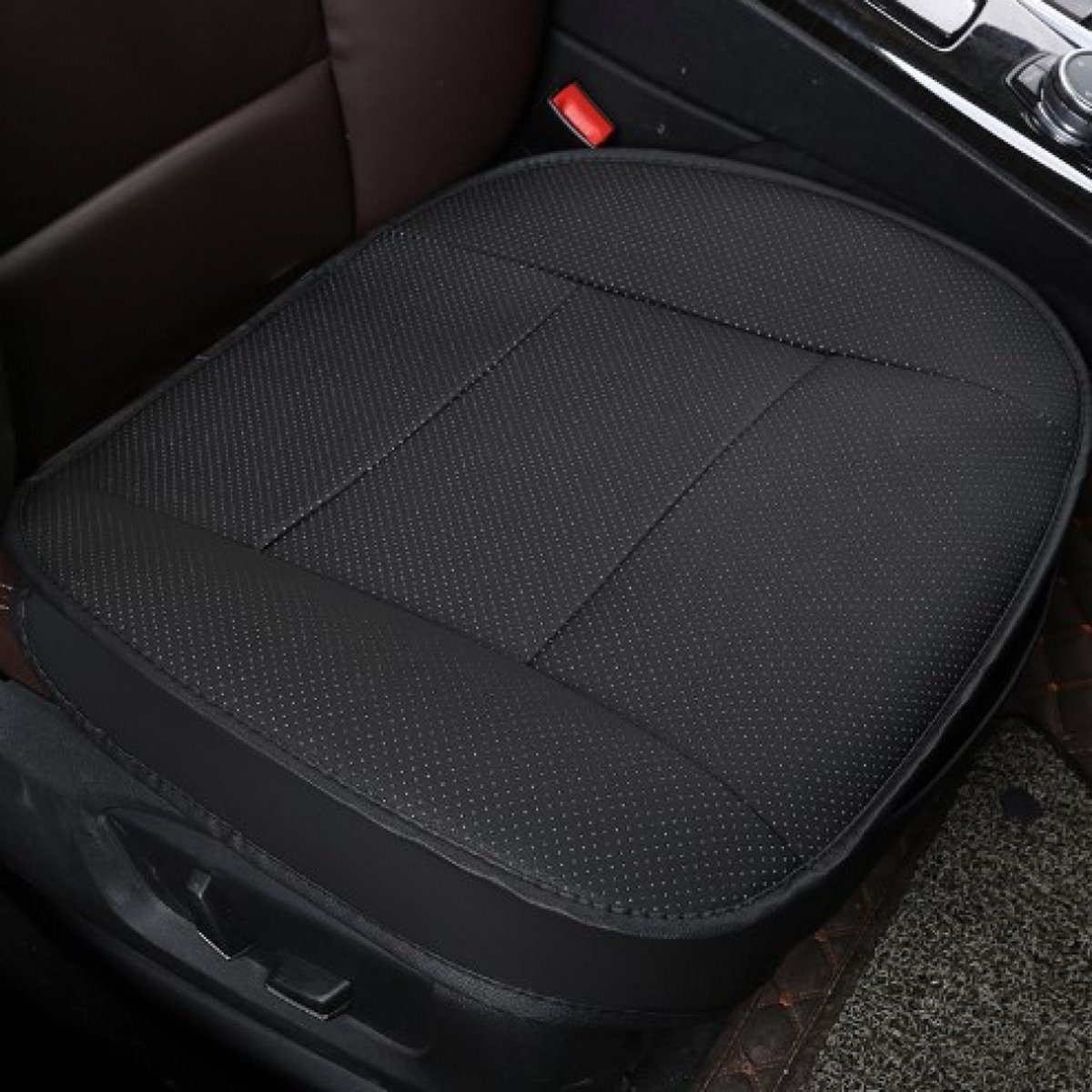 seat cushion - Car cushions - for car - PU leather - Comfortable - Chair cushion - half pack - black - 52*50*1cm — image 2