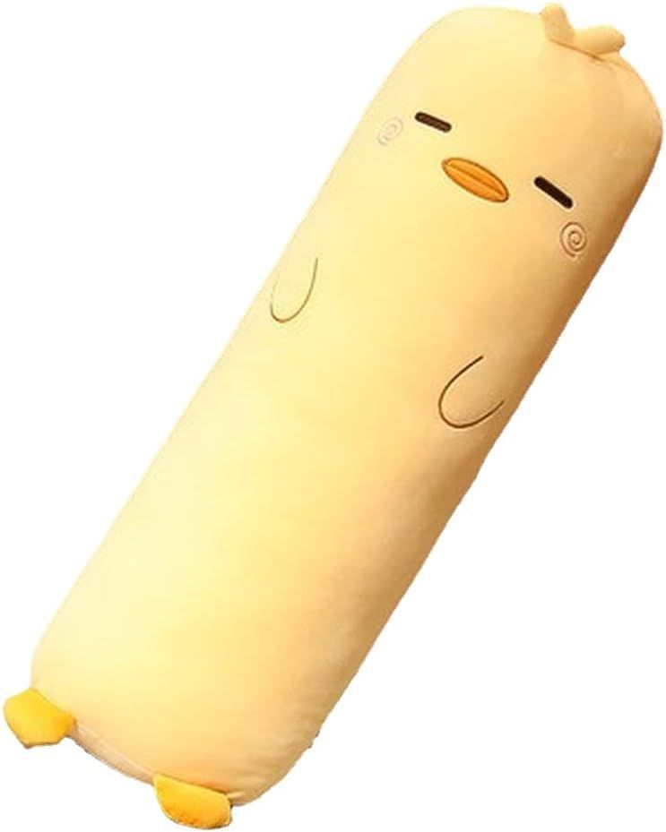 Long-Shaped Pillow Plush Pillow Hugging Pillow Soft Pillow Sleeping Pillow Gift - Yellow - Size 33in