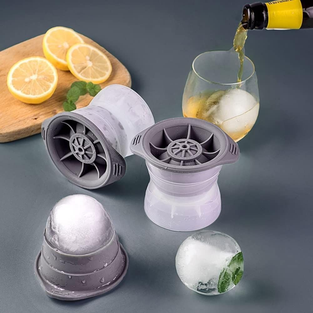 4PCS Round Ice Cube Mold,Sphere Ice Cube Mold, Makes 5CM (2 Inch) Ice Cube Balls - Reusable Circle Ice Cube Mold — image 4