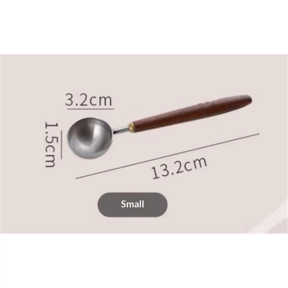 Retro Stainless Steel Coffee Spoon With Black Walnut Handle,Measuring Spoon Walnut handle spoon(1, Small) โ image 5