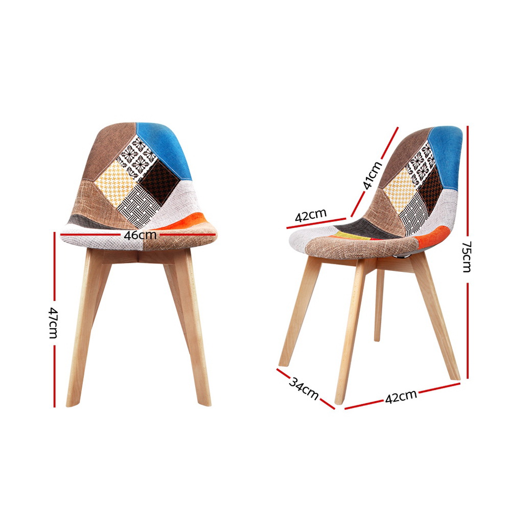 Artiss Dining Chairs Set of 4 Fabric Retro Replica DSW — image 2