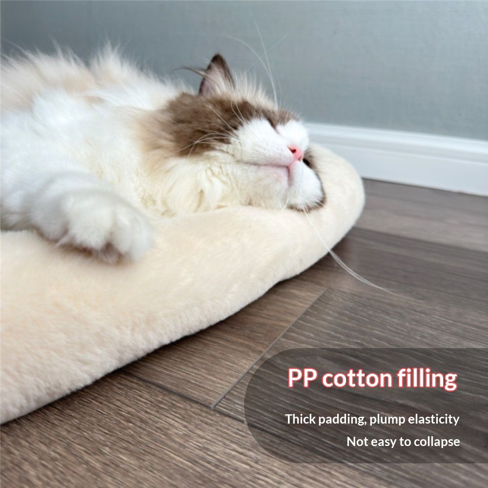 Pet Bed with Cushioning for Comfort in Crate Pet Products Machine Washable Pet Bed, winter warm cat bed(Rice white small size 35 × 40CM) — image 4