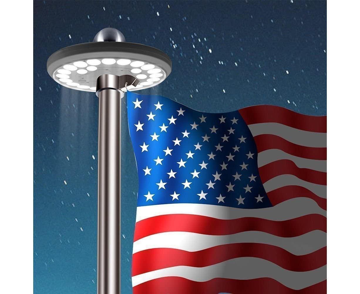 Flagpole Lights,Solar Flagpole Light-White Shell,Flagpole Lights,Solar Flag Pole Light Bright 26 Led Solar Powered Waterproof โ image 2