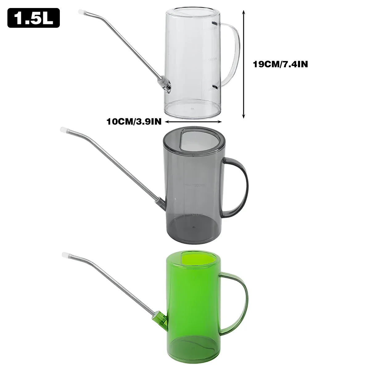 Watering Can Long Spout For Indoor Outdoor Garden Potted Plants Flowers Use - Transparent — image 4