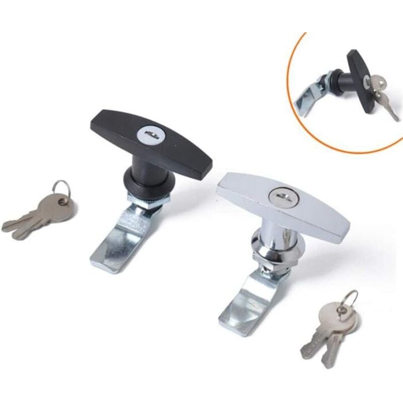 T-Handle Lock With Key, Aluminum Alloy Trailer Door Latch T-Handle Lock Universal T-Handle Lock For Trailers — image 3