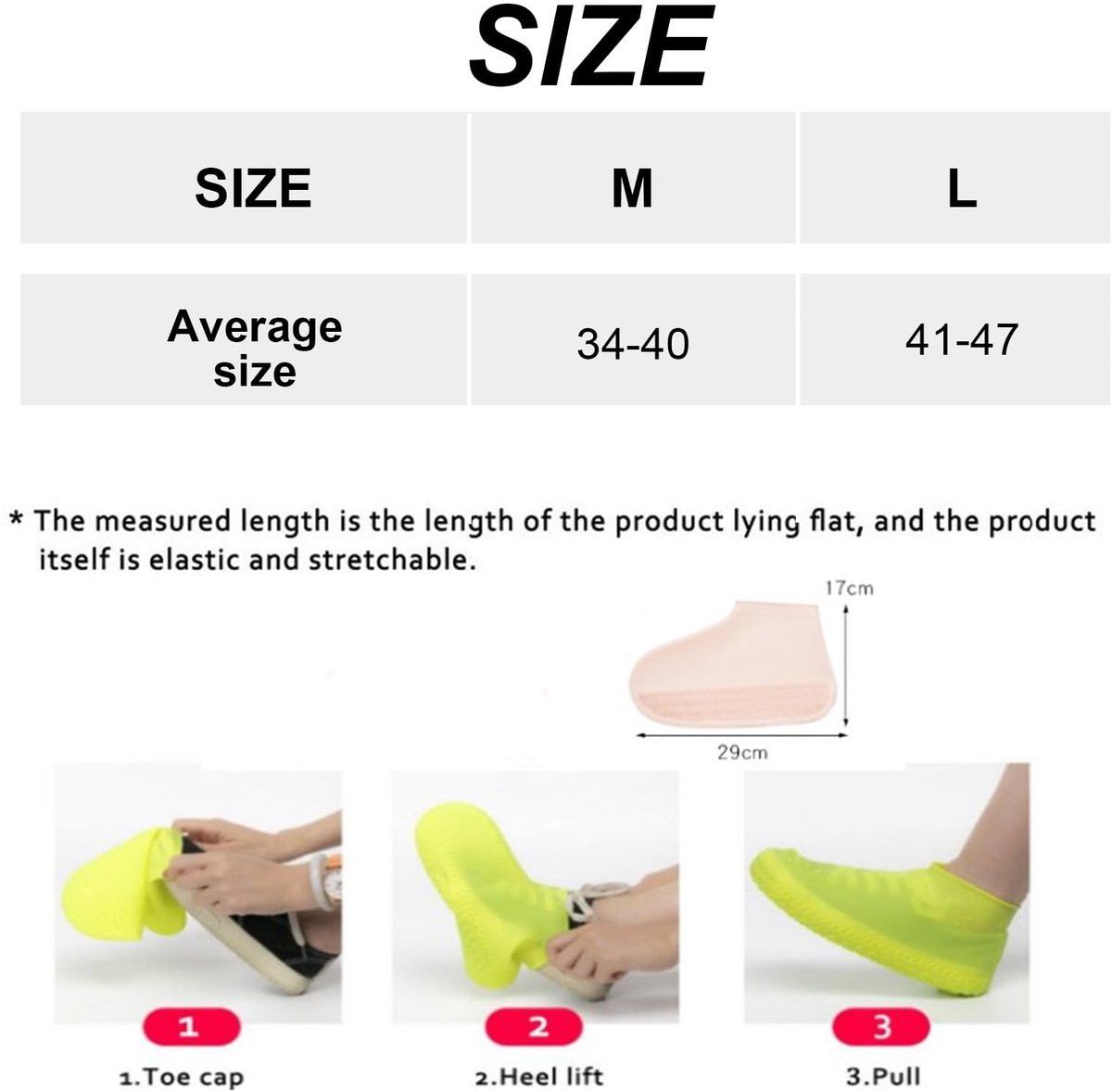 Overshoes - 1 Pair - Waterproof Silicone Overshoes - Reusable, Non-slip, Suitable for Outdoor Activities (Yellow - Size L) โ image 5