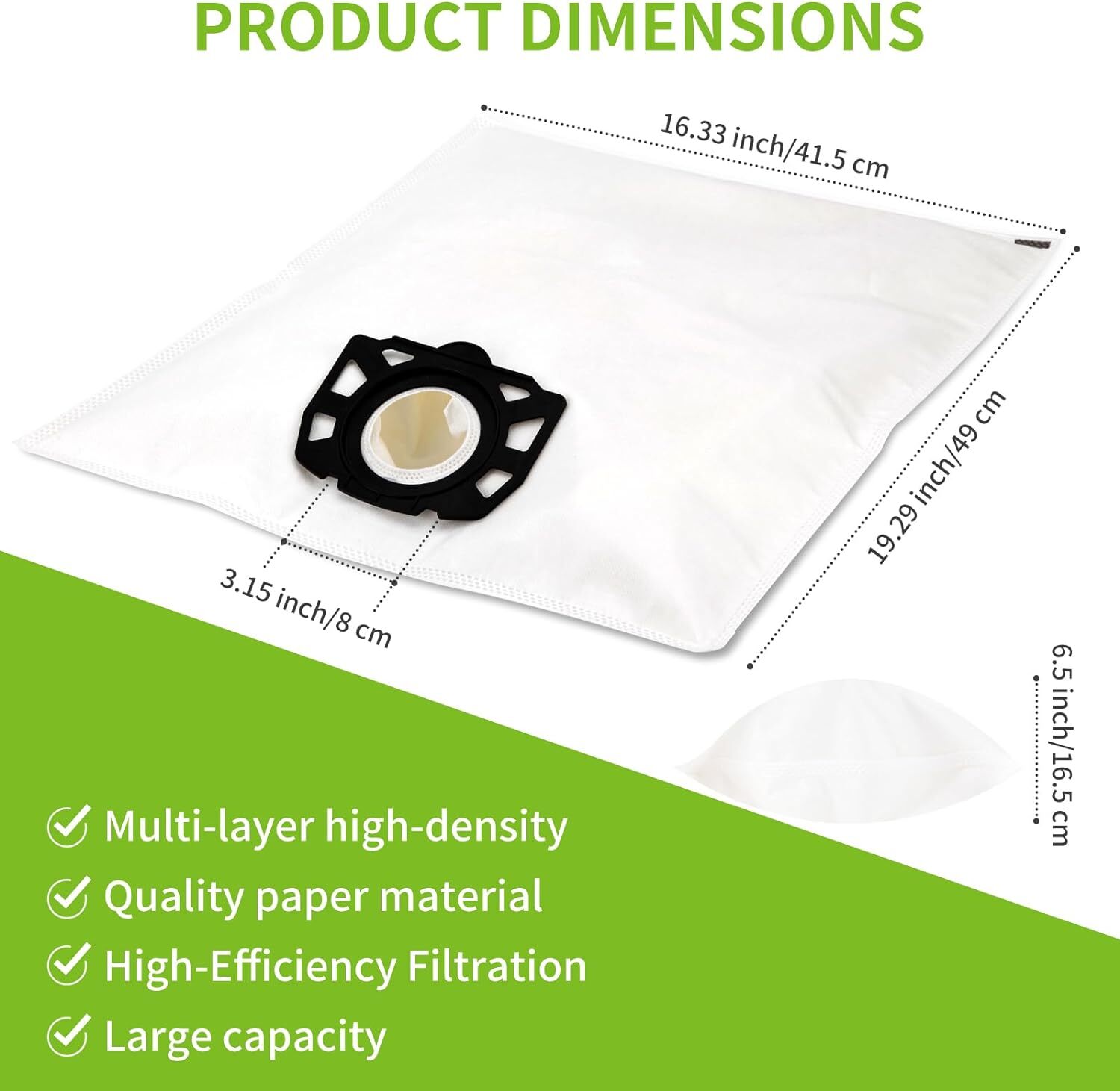 10 pcs vacuum cleaner bags compatible with Kärcher vacuum cleaners wd4 wd5 wd6 mv4 mv5 mv6 — image 2
